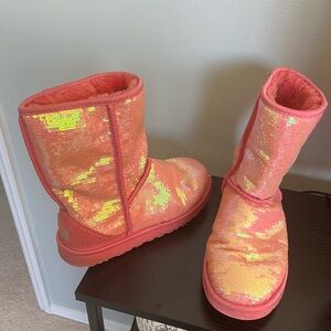 Pink sequin boot